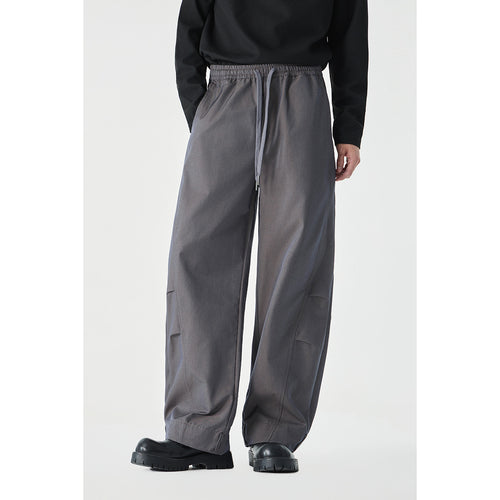 Herren Weite Cropped Cargohose mit Tunnelzug und Kniefalten Drune