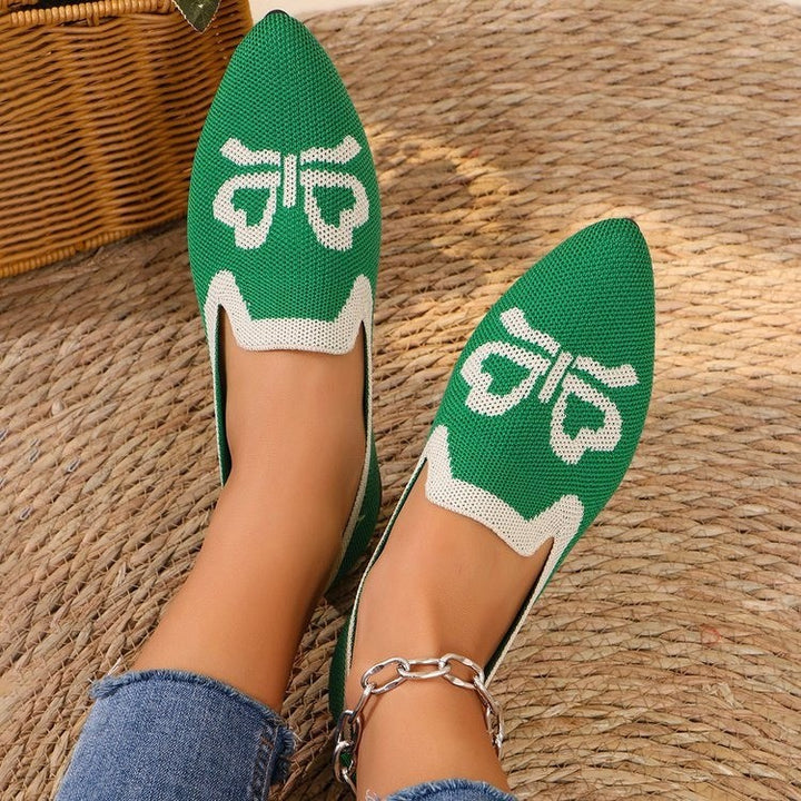 Damen Slipper mit eleganter Schleifen-Optik und atmungsaktivem Obermaterial Drune