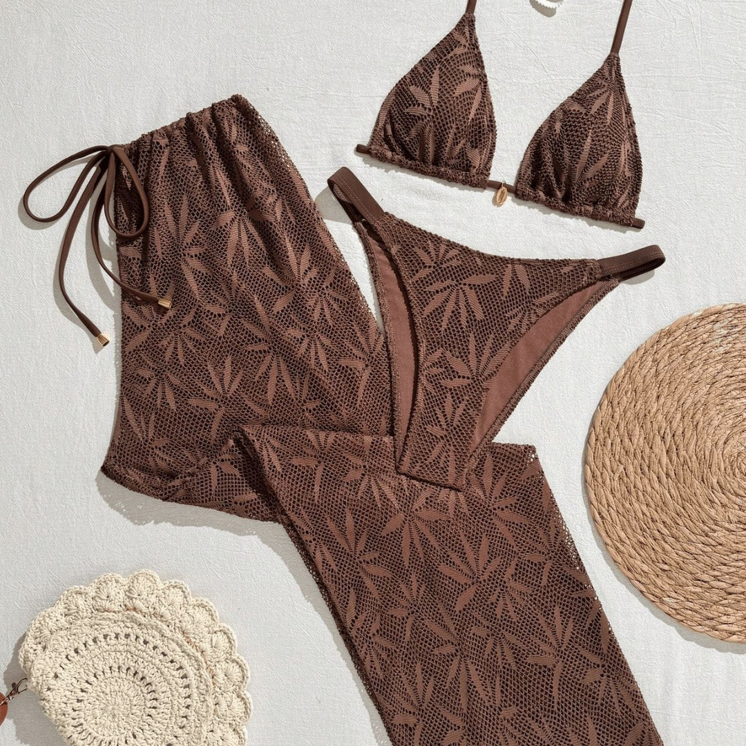 Damen Bikiniset mit modischem Häkelmuster Drune