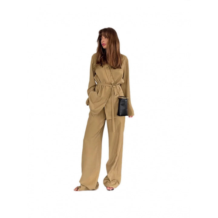 Damen Blazerjacke mit taillierbarem Gürtel und praktischen Taschen Drune