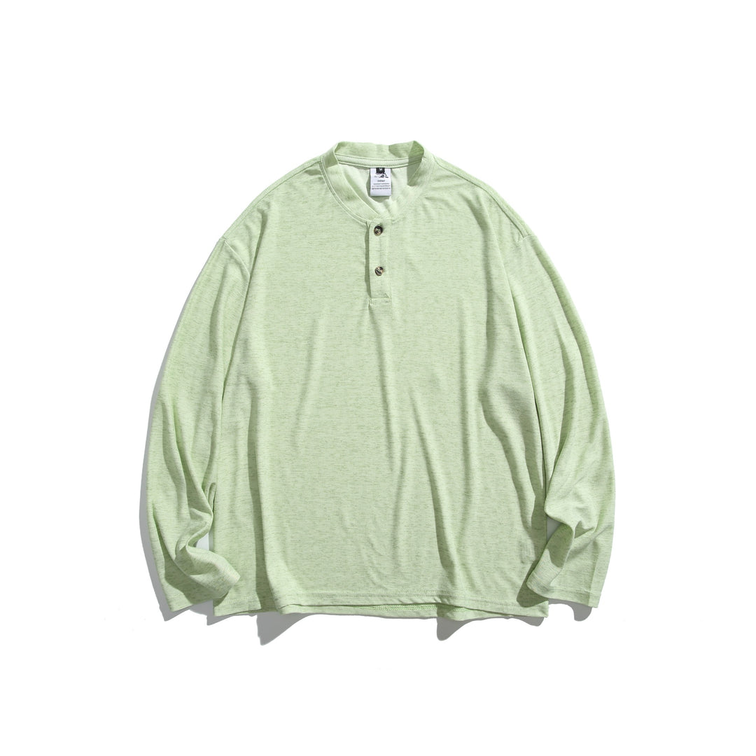 Unisex Langärmeliges Henleyshirt mit kurzer Knopfleiste und relaxed Fit Drune