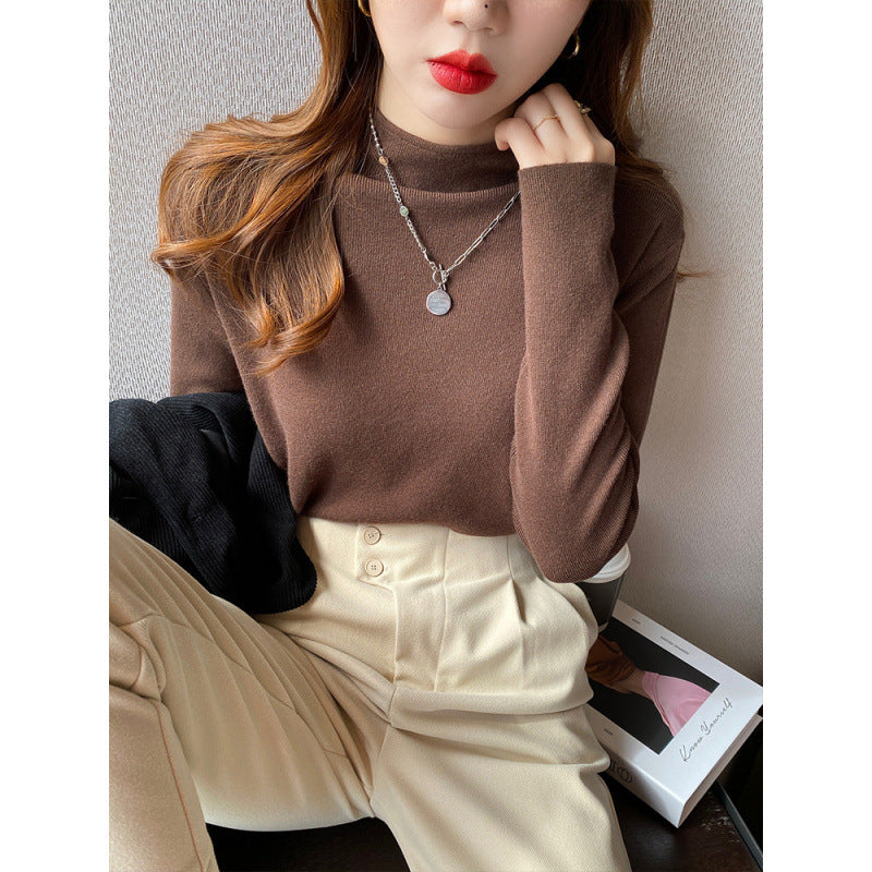 Damen Strickpullover mit Stehkragen und weichem Material Drune