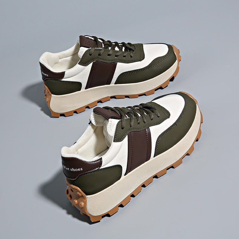 Damen Plateau-Casual-Sneaker mit profiliertem Gum-Profil und Velours-Overlays Drune