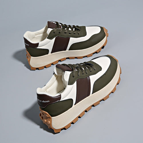 Damen Plateau-Casual-Sneaker mit profiliertem Gum-Profil und Velours-Overlays Drune