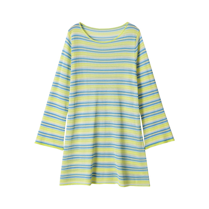Damen Feinstrick-Longsleeve mit horizontalem Streifenmuster und weitem Ärmelansatz Drune