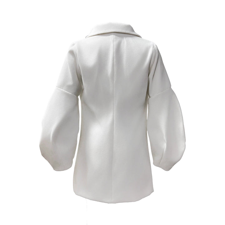 Damen eleganter Doppelreihiger Blazer-Kleid mit voluminösen Ärmeln Drune