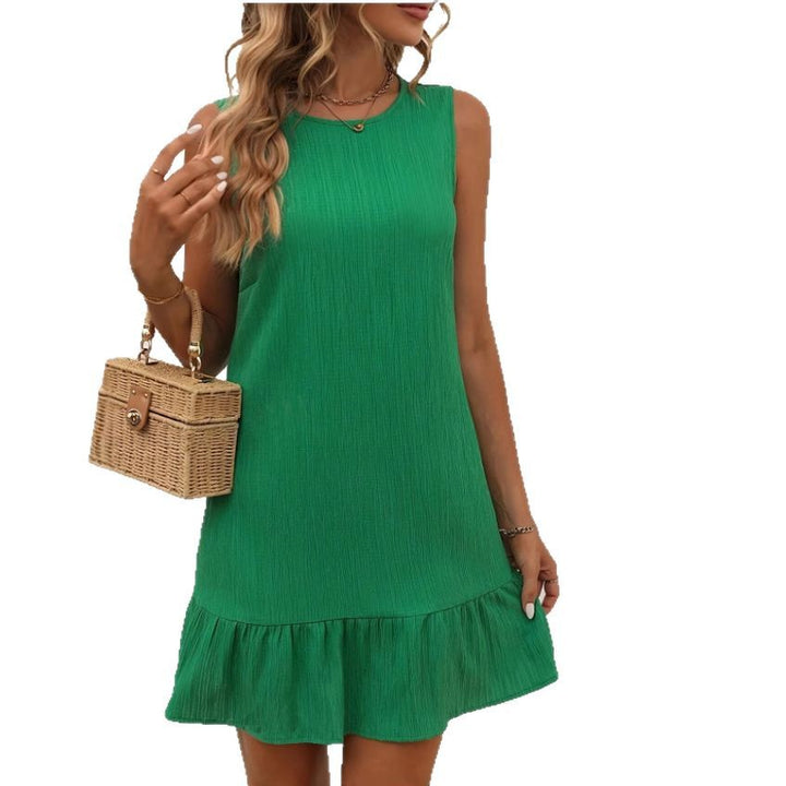 Damen Sommerliches Minikleid mit Rüschensaum Drune