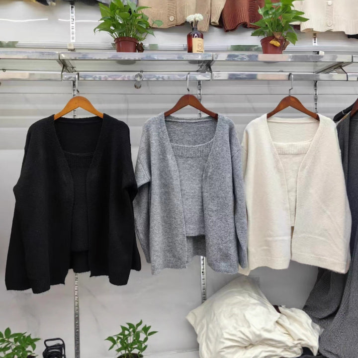 Damen Leichte Strickjacke mit offenem Design und weichem Material Drune