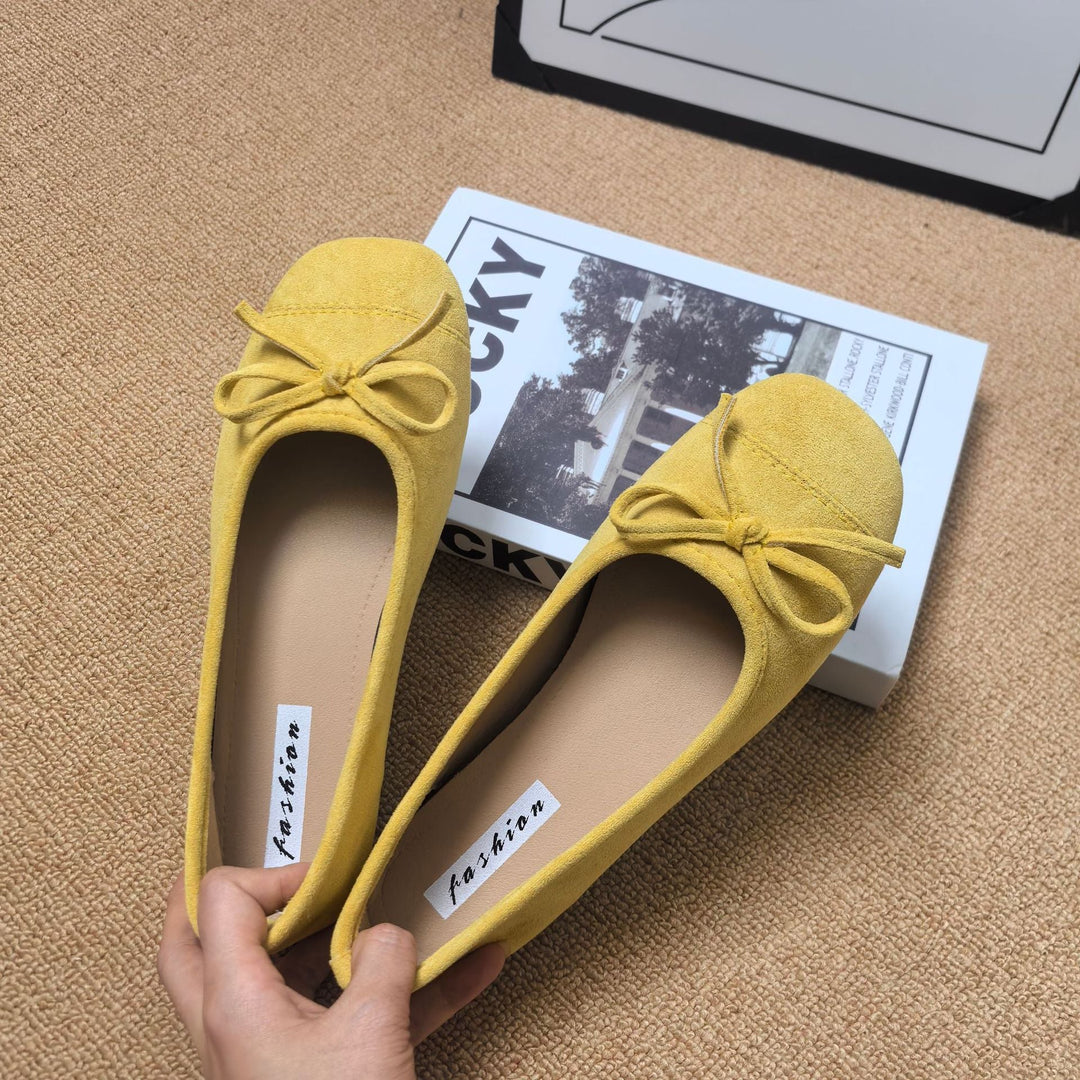 Damen Ballerinas mit elegantem Glanz und verspieltem Schleifendetail Drune