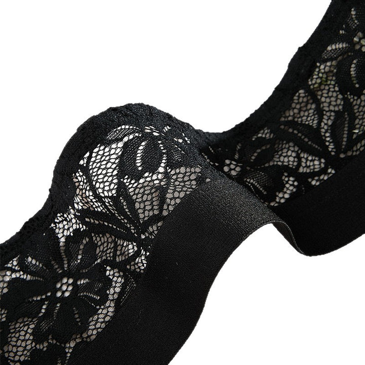 Damen trägerloser Spitzen-BH mit floralem Design und stützendem Effekt Drune