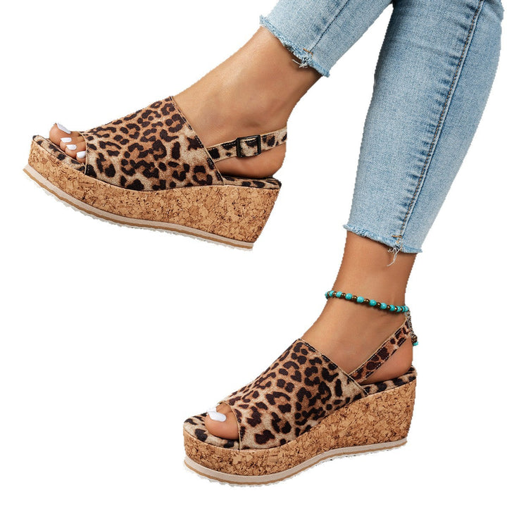 Damen Keilabsatz-Sandalen mit verstellbarem Riemen und komfortablem Fußbett Drune