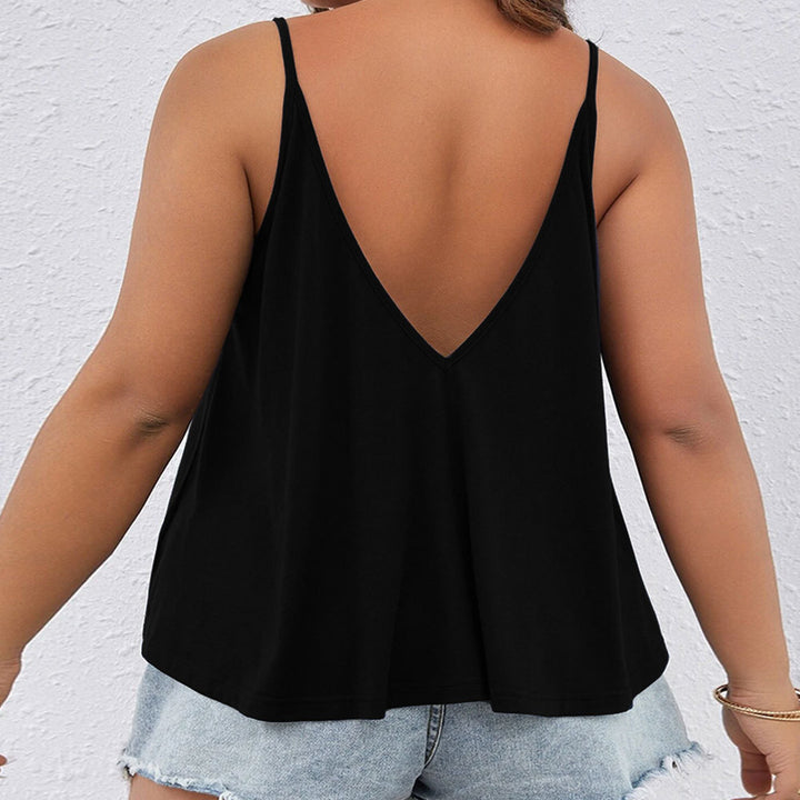 Damen V-Ausschnitt Tanktop mit Knopfdetails und schwingendem Saum Drune