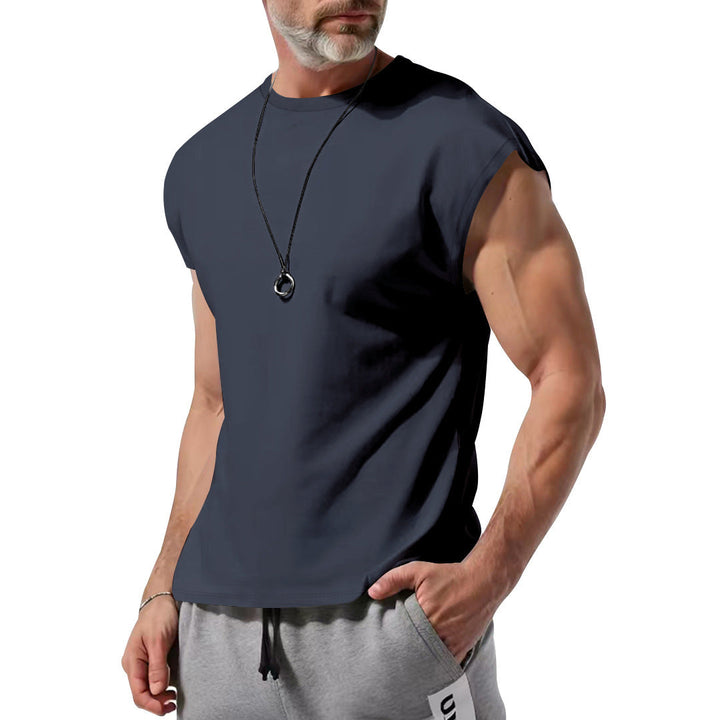 Herren schickes ärmelloses T-Shirt aus atmungsaktivem Baumwollmix Drune