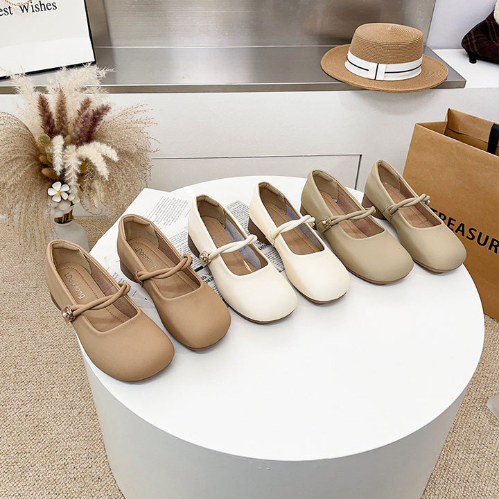 Damen Ballerinas mit dekorativem Riemchen und kleiner Verzierung Drune