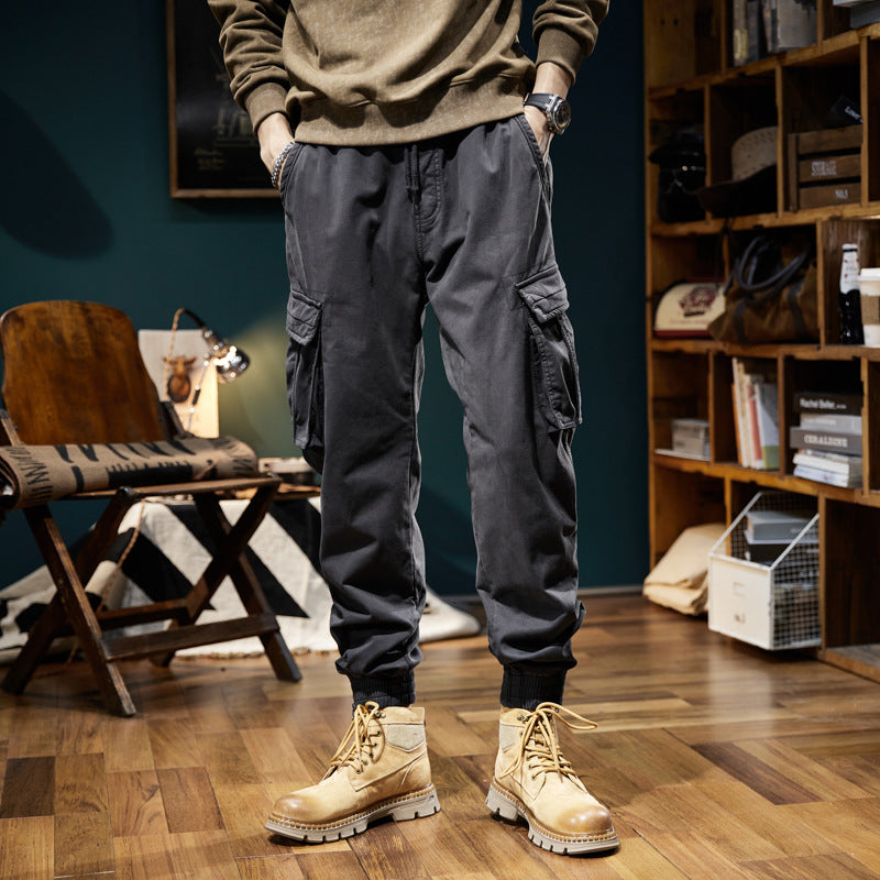 Herren Cargo-Joggerhose mit elastischem Bund, mehreren Utility-Taschen und gerippten Abschlüssen Drune