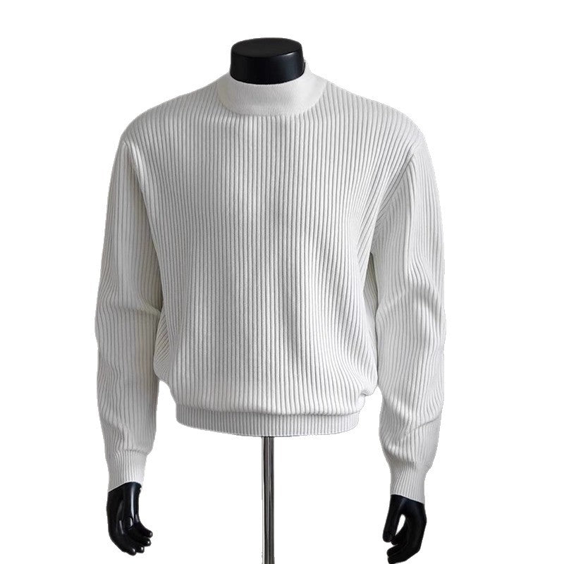 Herren Modischer Grobstrickpullover mit Stehkragen Drune