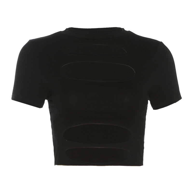 Damen cropped Oberteil mit Cut-Out-Design Drune