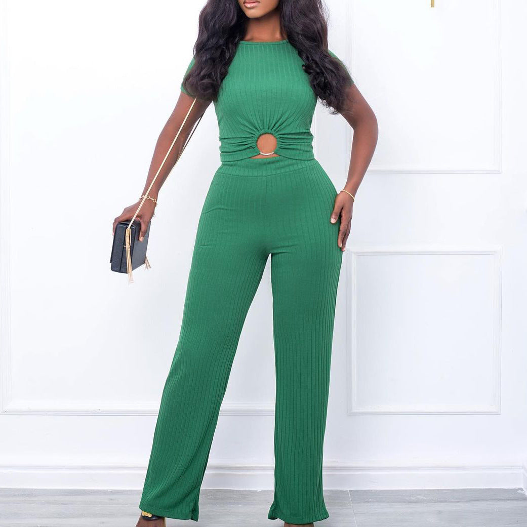 Damen Jumpsuit mit hoch geschnittenem Design und modischem Schlitz Drune
