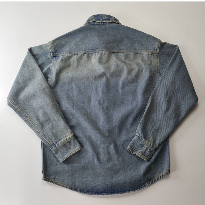 Herren Klassische Denim-Hemdjacke Drune