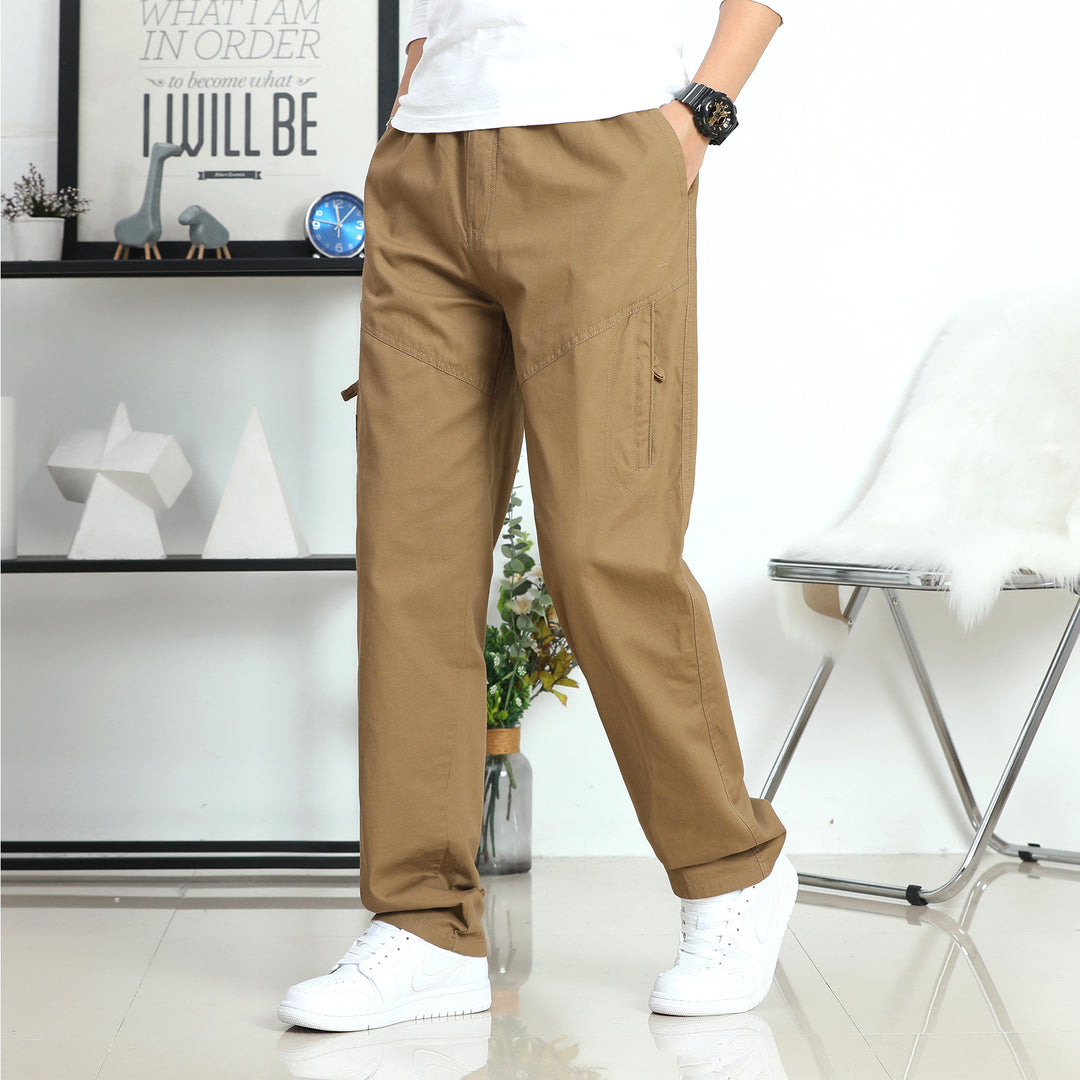 Herren Relaxed-Fit Canvas-Cargohose mit vorgeformten Knieeinsätzen und seitlicher Reißbeintasche Drune