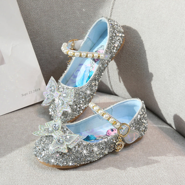 Mädchen Glitzernde Ballerinas mit Perlenakzent Drune