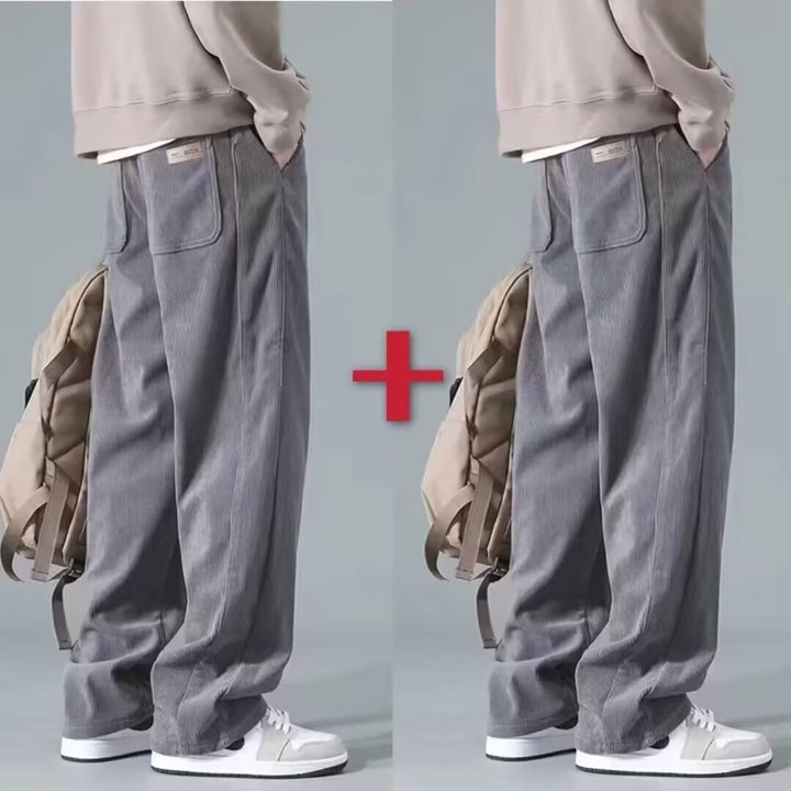Herren Lässige Cord-Jogginghose mit Komfortbund Drune