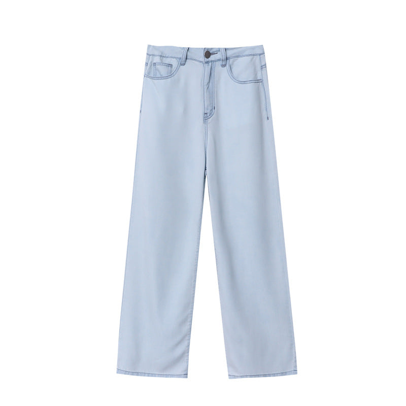 Damen weite Jeans mit hoher Taille und lässigem Schnitt Drune