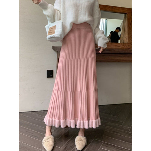 Damen Eleganter Plisseerock mit Volants Drune