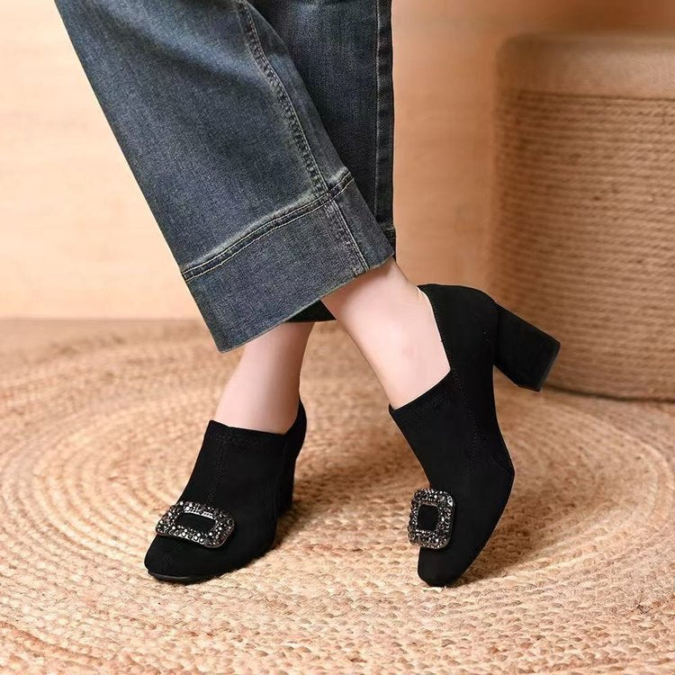 Damen Elegante Stiefeletten mit Glitzerdetail Drune