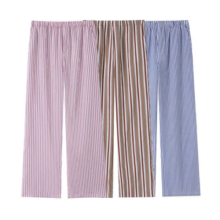 Damen Pyjamahose mit elastischem Bund und geradem Bein Drune