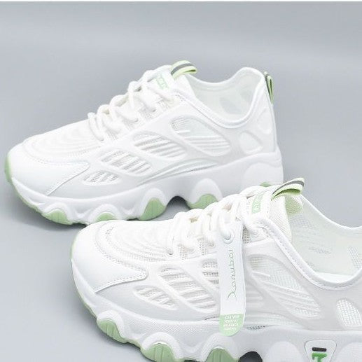 Damen Leichte Sport Sneakers mit atmungsaktiver Mesh-Oberfläche und dämpfender Sohle Drune