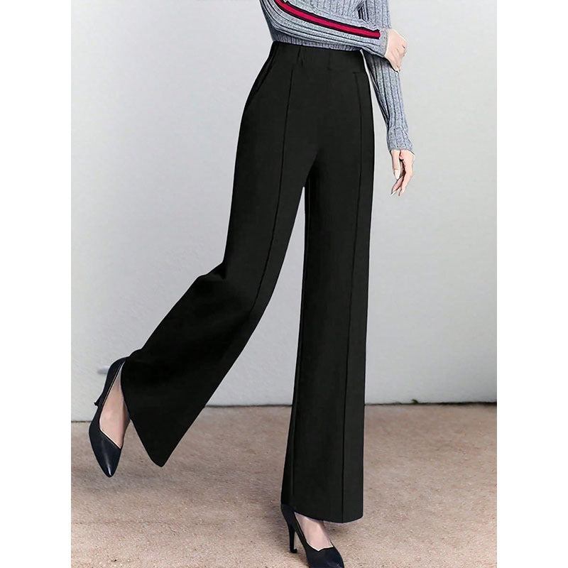 Damen Hochtaillierte Palazzo-Hose mit seitlichen Falten Drune