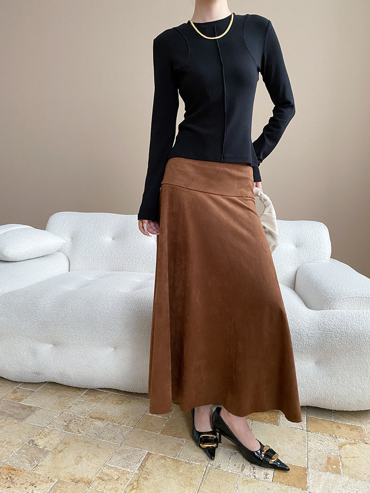 Damen eleganter Bodenteil aus weichem Material mit weitem Schnitt Drune
