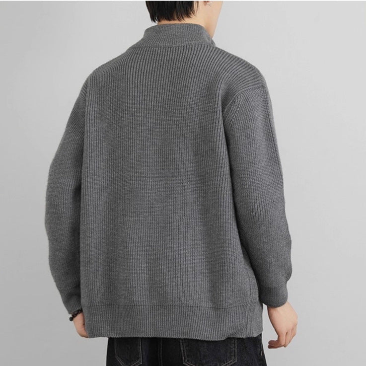 Herren Strickjacke mit Stehkragen und Reißverschluss Drune