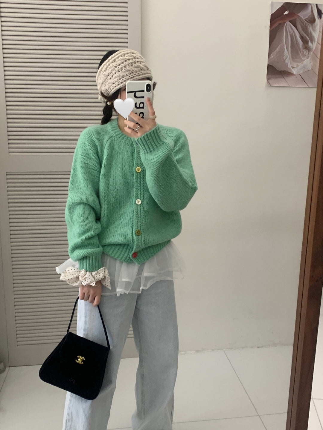 Damen Kuschelige Strickjacke mit bunten Knöpfen und lockerer Passform Drune