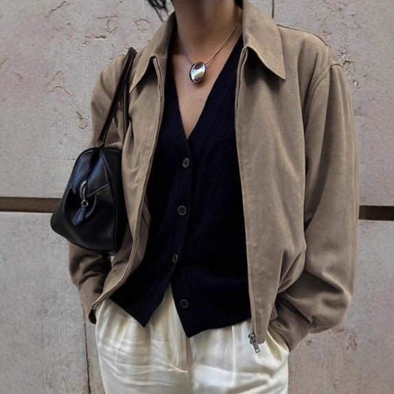 Damen Lässige Oversized Jacke aus weichem Material Drune