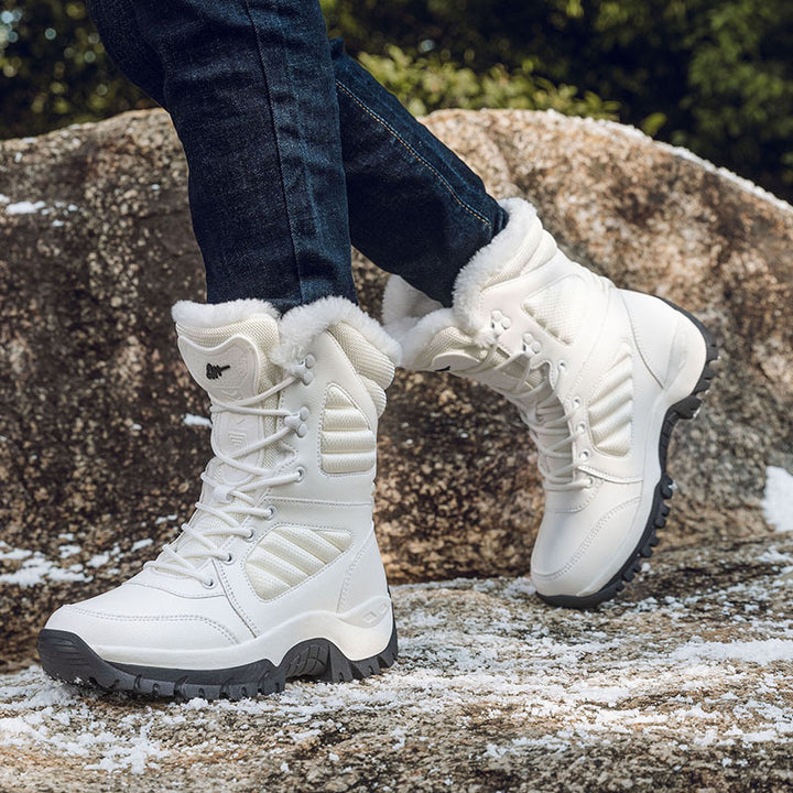 Damen Hochgeschnittene Winter-Trekkingstiefel mit kuscheligem Kunstfellfutter, wasserdichter Membran und griffiger Gummiprofilsohle Drune