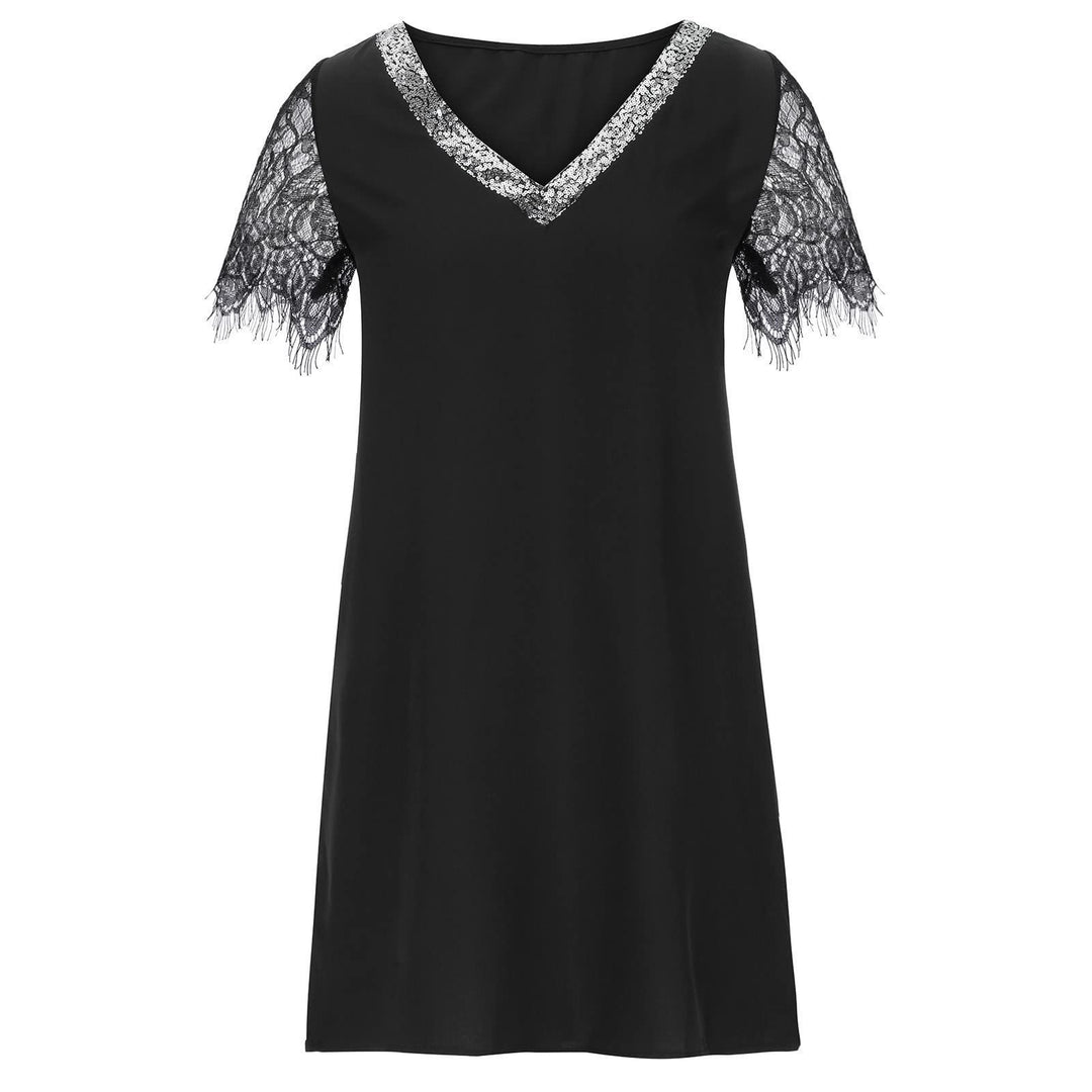 Damen Elegantes Spitzenärmelkleid Drune