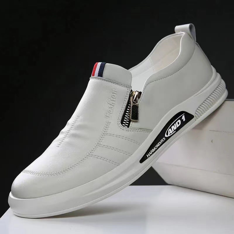 Herren Komfortable Slip-On Leder-Sneaker mit dezentem Reißverschluss und flexiblem Sohlenprofil Drune