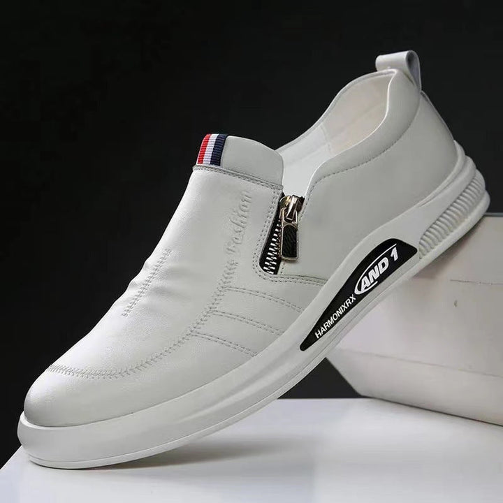 Herren Komfortable Slip-On Leder-Sneaker mit dezentem Reißverschluss und flexiblem Sohlenprofil Drune