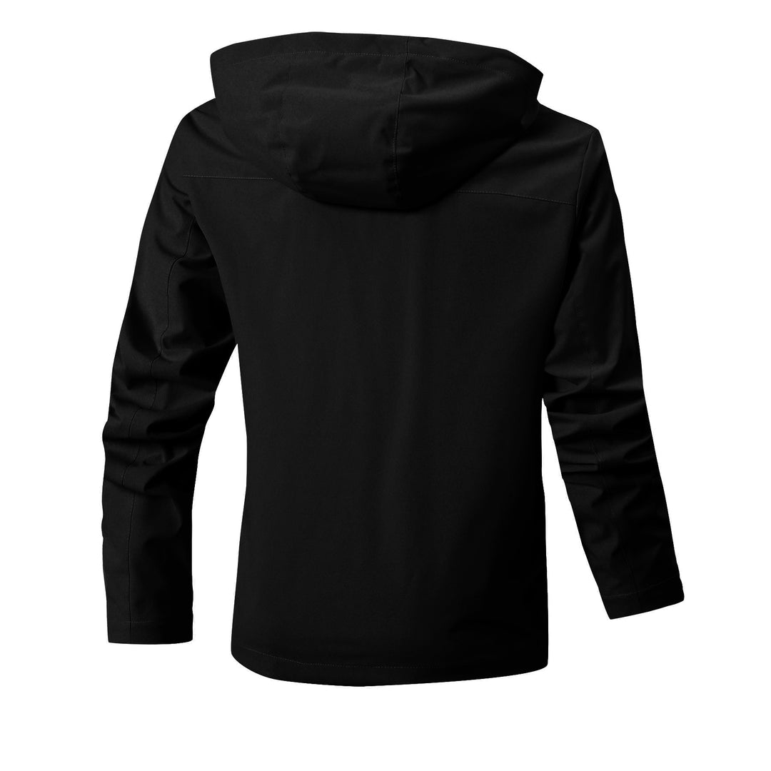 Herren Wasserdichte Fieldjacke mit Kapuze, reflektierenden Streifen und kariertem Innenfutter Drune