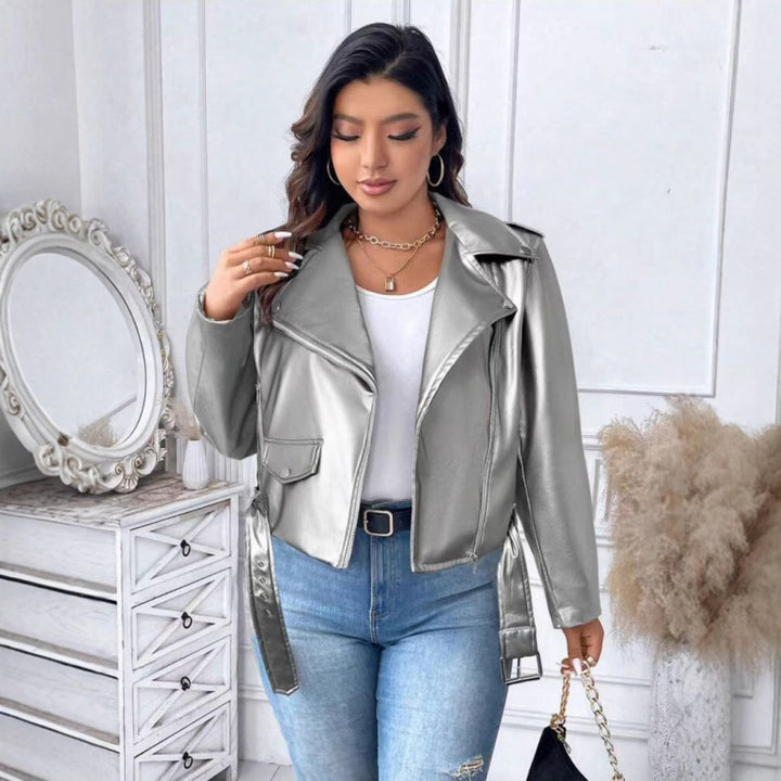 Damen trendige cropped Bikerjacke Drune
