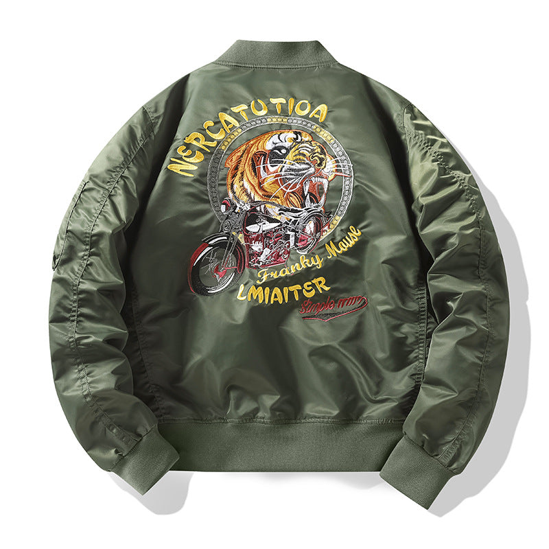 Herren Sportliche Bomberjacke mit vielen detaillierten Patches Drune