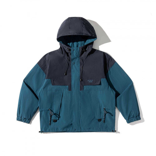Unisex Weitgeschnittene Utility-Fieldjacke mit Kapuze, Tunnelzug und Pattentaschen Drune