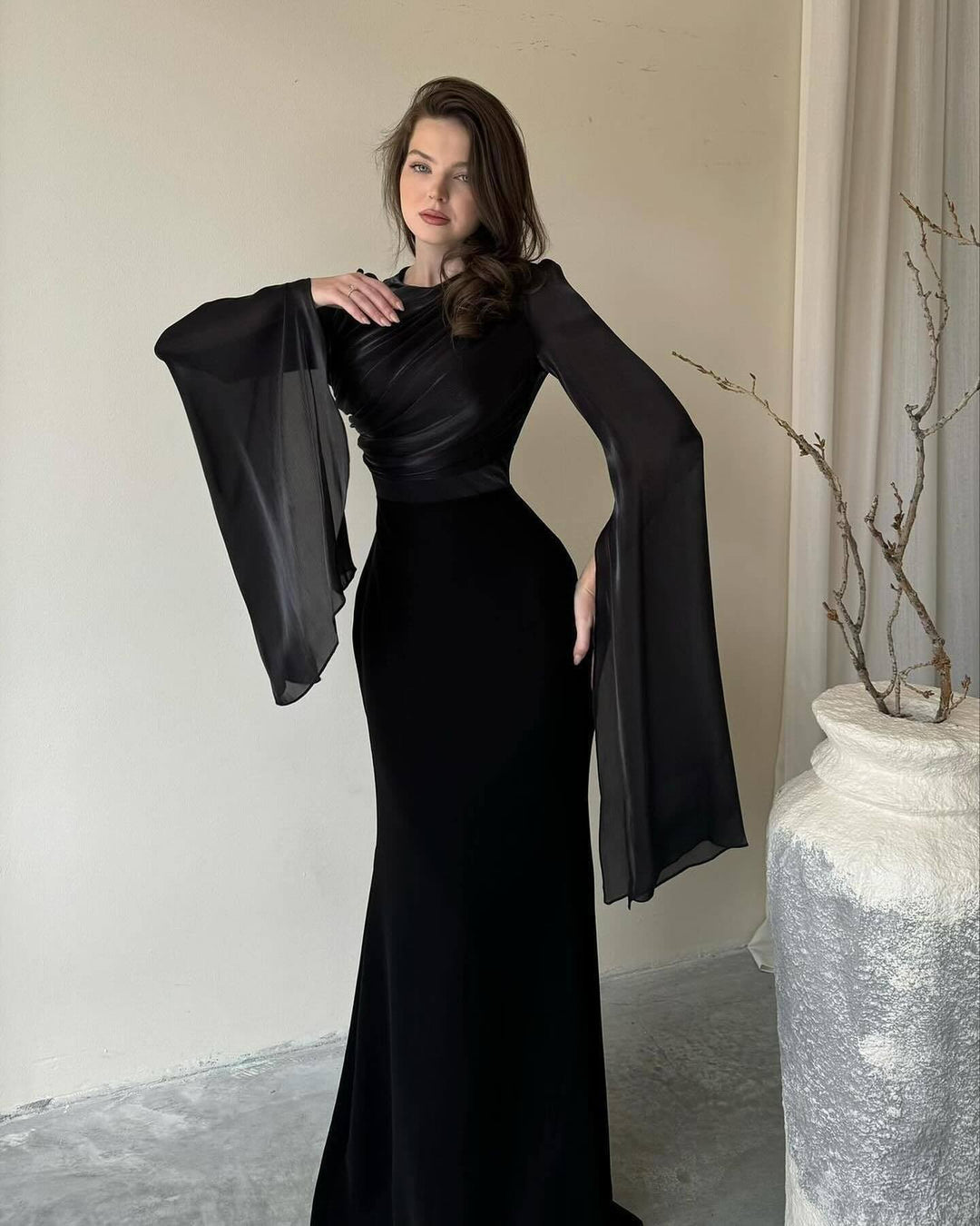 Damen Abendkleid mit eleganter Drapierung Drune