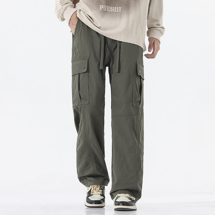 Herren Oversize-Cargohose im Utility-Stil mit Tunnelzugbund und großen Klappentaschen Drune