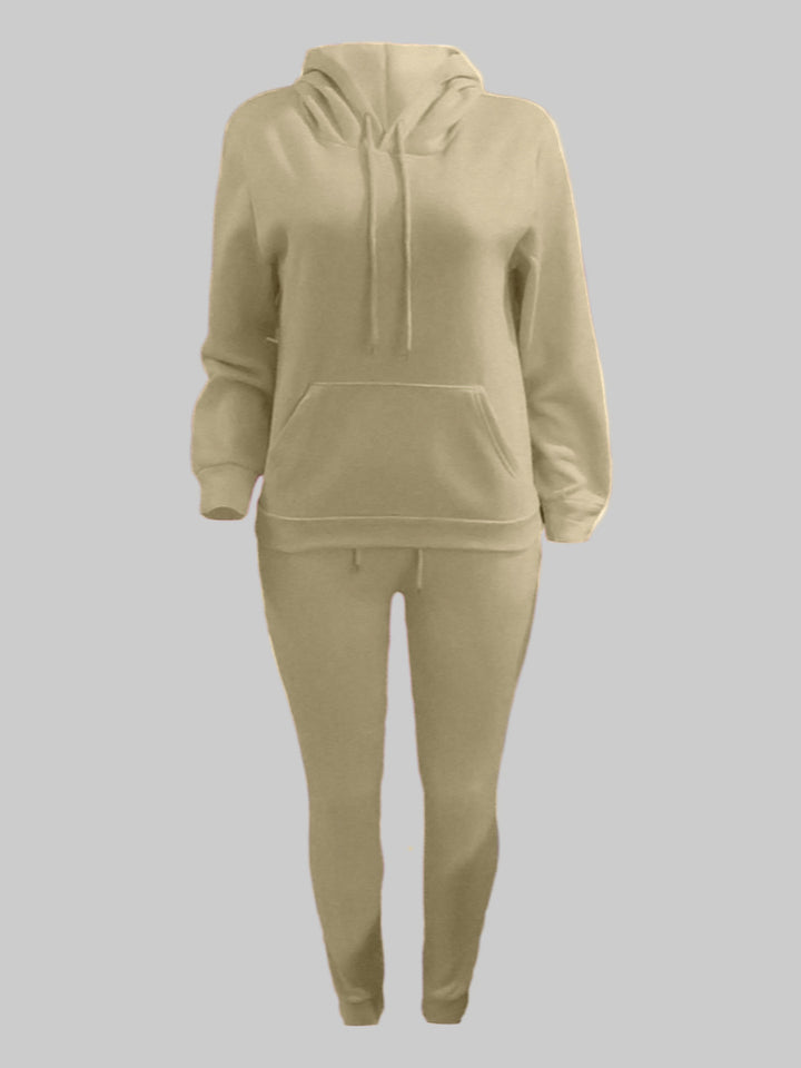 Herren nan sportliches Jogginganzug-Set mit Kapuzenpullover Kängurutasche und schmal zulaufender Jogginghose Drune