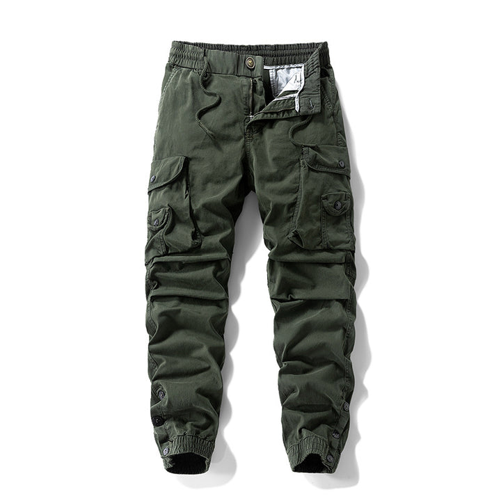 Herren Taktische Cargo-Joggerhose mit Tunnelzugbund und verstellbaren Druckknopf‑Taschen Drune