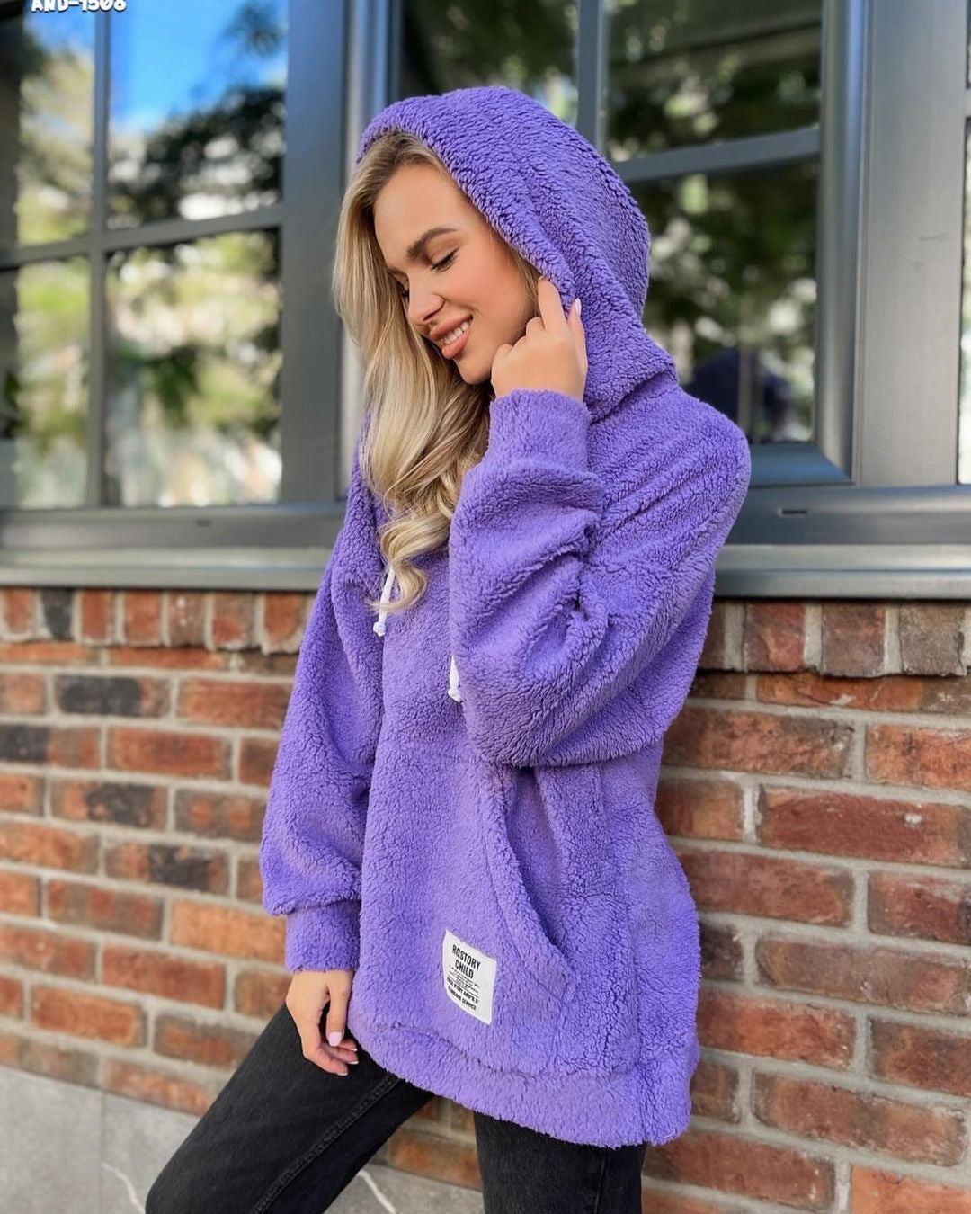 Damen Kuscheliger Kapuzenpullover aus Fleece Drune