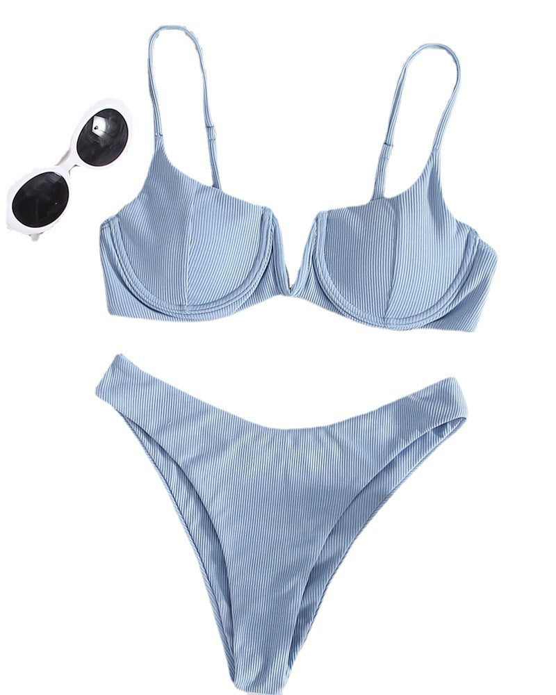 Damen Push-Up-Bikini mit elegantem Rippendesign Drune